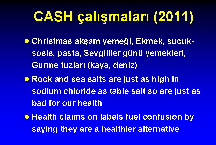 CASH çalışmaları (2011) l Christmas akşam yemeği, Ekmek, sucuk- sosis, pasta, Sevgililer günü yemekleri,