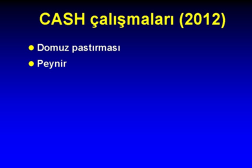 CASH çalışmaları (2012) l Domuz pastırması l Peynir 