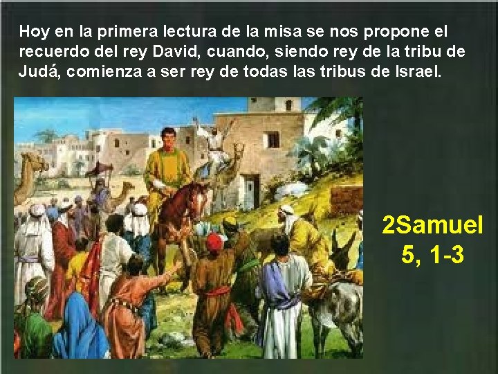 Hoy en la primera lectura de la misa se nos propone el recuerdo del Hoy en la primera lectura de la misa se nos propone el recuerdo del