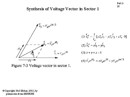 Synthesis of Voltage Vector in Sector 1 ©Copyright Ned Mohan 2005, by permission from Synthesis of Voltage Vector in Sector 1 ©Copyright Ned Mohan 2005, by permission from