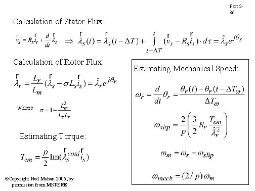 Part 236 Calculation of Stator Flux: Calculation of Rotor Flux: where Estimating Torque: ©Copyright Part 236 Calculation of Stator Flux: Calculation of Rotor Flux: where Estimating Torque: ©Copyright