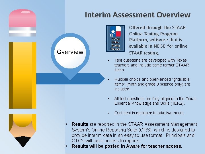Interim Assessment Overview Offered through the STAAR Online Testing Program Platform, software that is