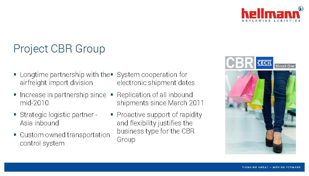 Project CBR Group § Longtime partnership with the § System cooperation for electronic shipment