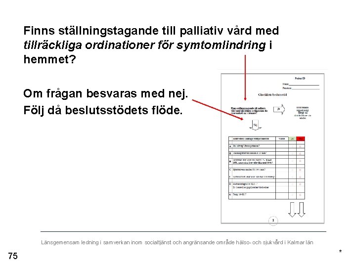 Finns ställningstagande till palliativ vård med tillräckliga ordinationer för symtomlindring i hemmet? Om frågan