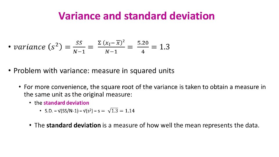 Variance and standard deviation • 
