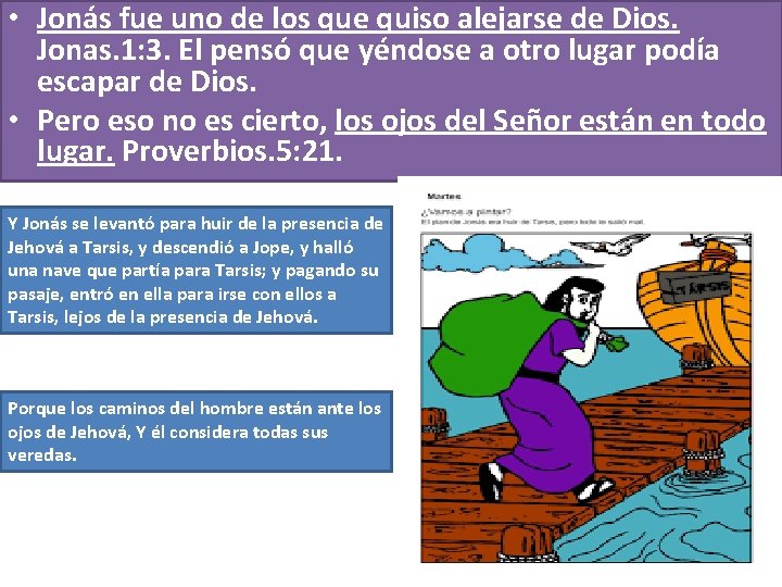 • Jonás fue uno de los que quiso alejarse de Dios. Jonas. 1: • Jonás fue uno de los que quiso alejarse de Dios. Jonas. 1: