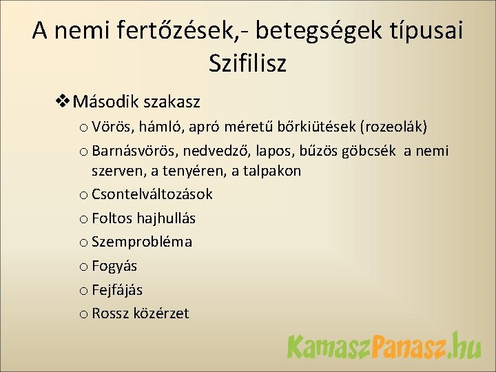 Trichomonas és szifilisz)