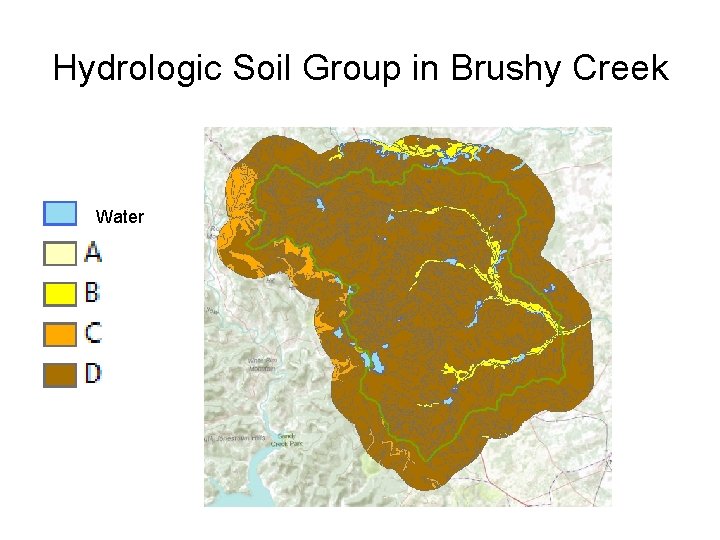 Hydrologic Soil Group in Brushy Creek Water 