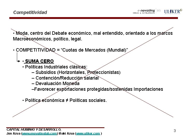 Competitividad • Moda, centro del Debate económico, mal entendido, orientado a los marcos Macroeconómicos,