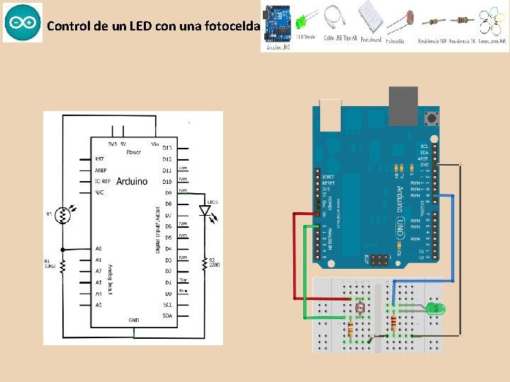 Control de un LED con una fotocelda 