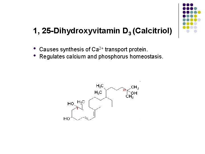 1, 25 -Dihydroxyvitamin D 3 (Calcitriol) • • Causes synthesis of Ca 2+ transport