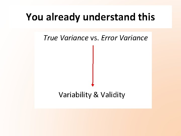 You already understand this True Variance vs. Error Variance Variability & Validity You already understand this True Variance vs. Error Variance Variability & Validity