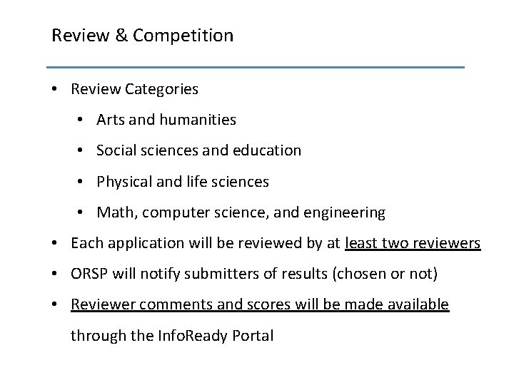 Review & Competition • Review Categories • Arts and humanities • Social sciences and