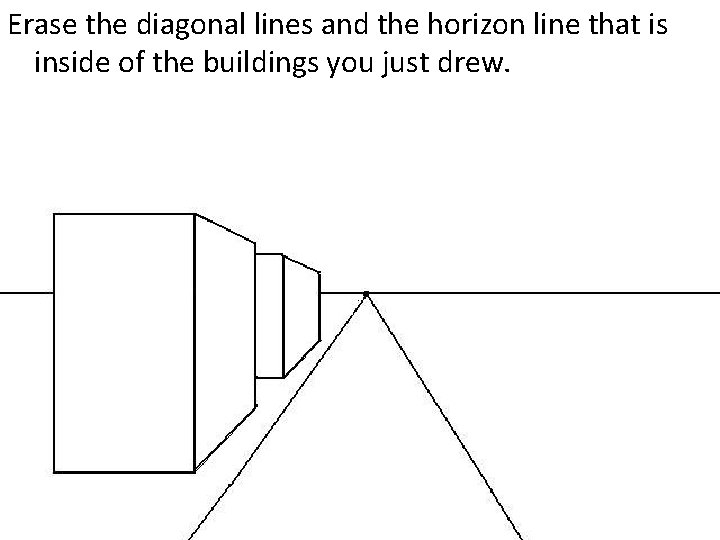 Erase the diagonal lines and the horizon line that is inside of the buildings