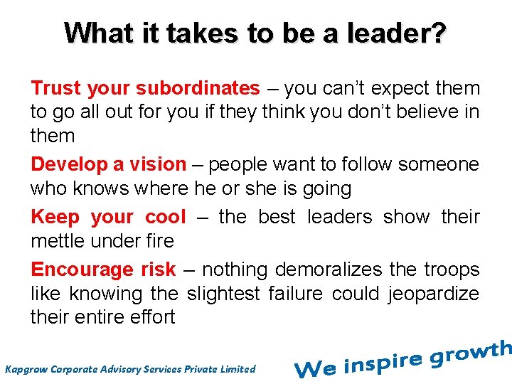 What it takes to be a leader? Trust your subordinates – you can’t expect