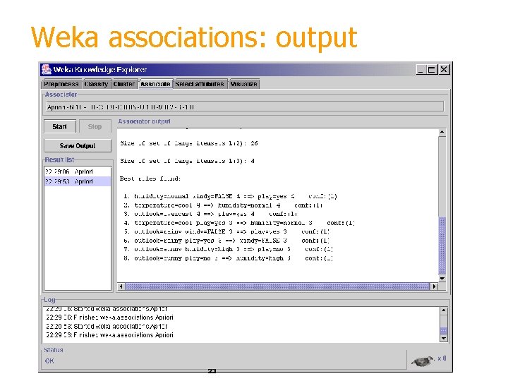 Weka associations: output 23 