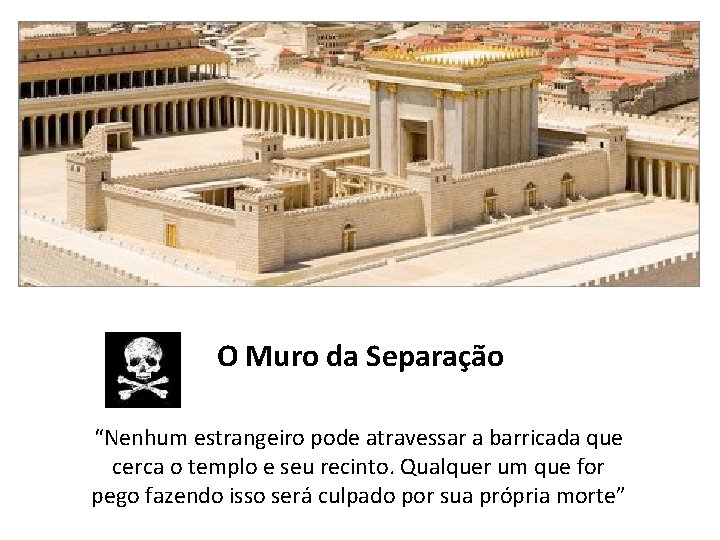 O Muro da Separação “Nenhum estrangeiro pode atravessar a barricada que cerca o templo