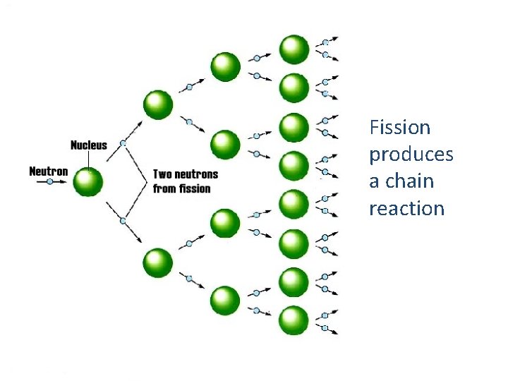 Fission produces a chain reaction 
