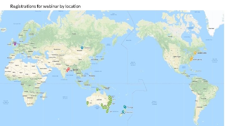Registrations for webinar by location Registrations for webinar by location
