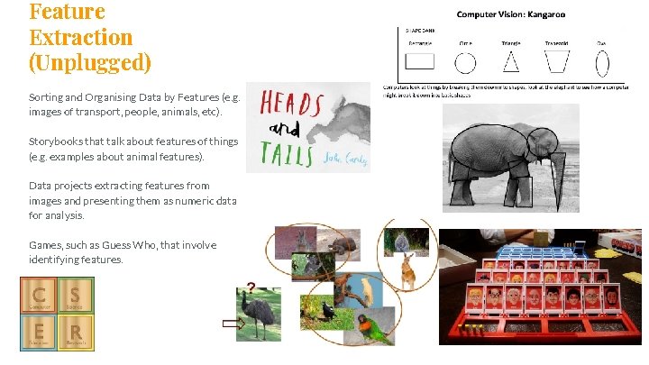 Feature Extraction (Unplugged) Sorting and Organising Data by Features (e. g. images of transport, Feature Extraction (Unplugged) Sorting and Organising Data by Features (e. g. images of transport,