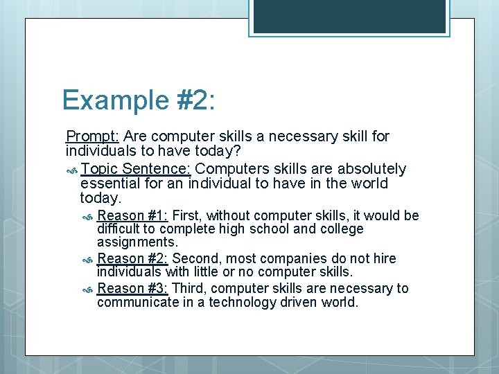 Example #2: Prompt: Are computer skills a necessary skill for individuals to have today?