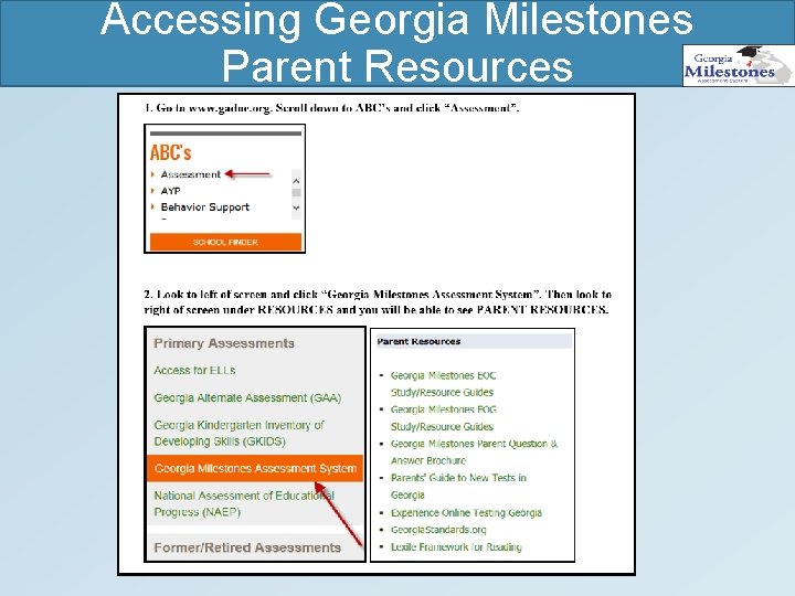 Accessing Georgia Milestones Parent Resources 