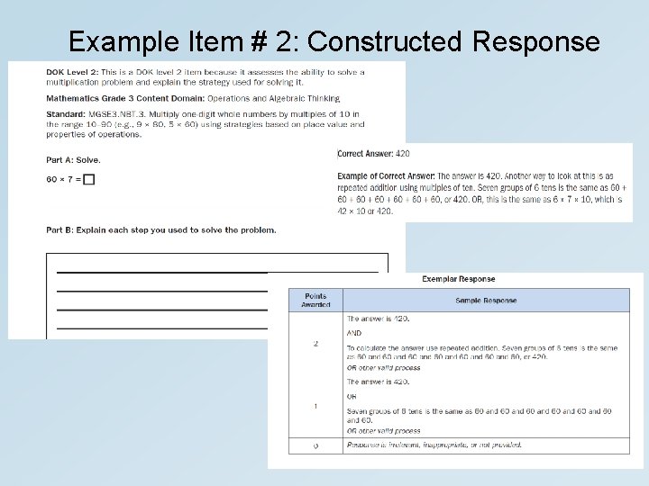 Example Item # 2: Constructed Response 