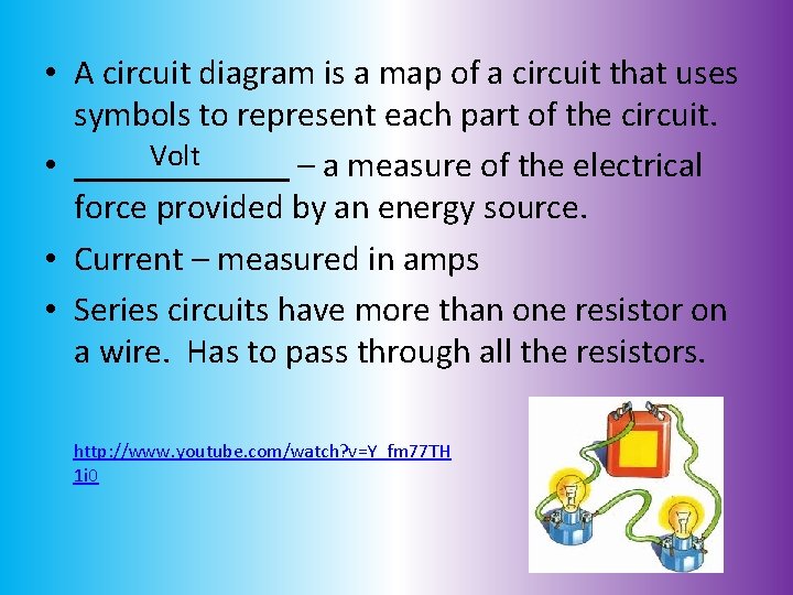 Chapter 15 Electricity Current n The flow of