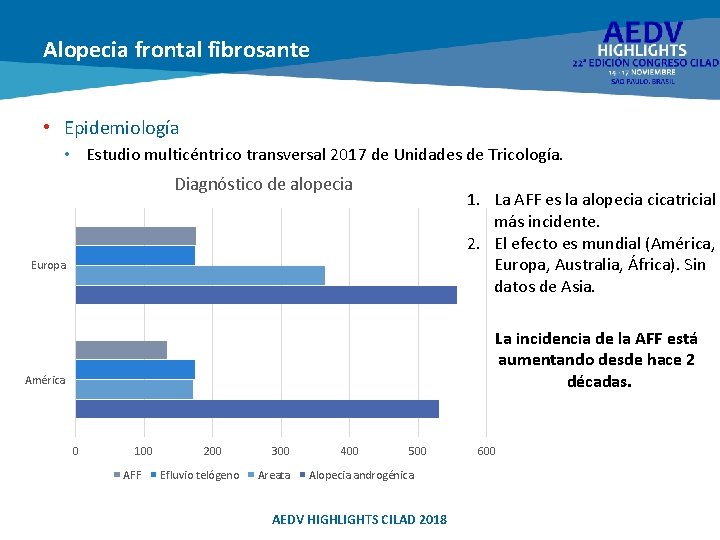 Alopecia frontal fibrosante • Epidemiología • Estudio multicéntrico transversal 2017 de Unidades de Tricología.