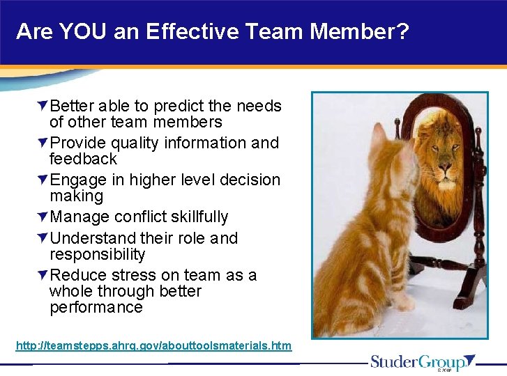 Are YOU an Effective Team Member? Better able to predict the needs of other