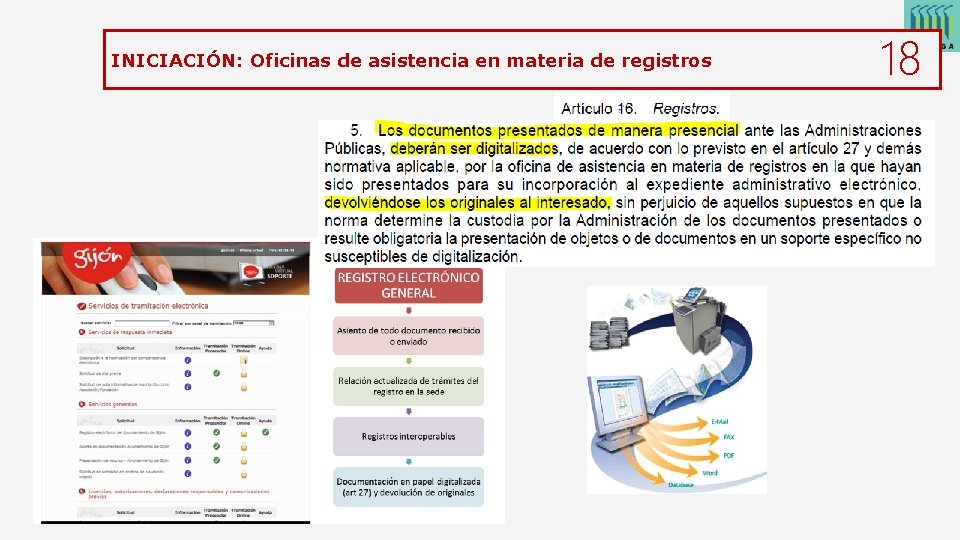 INICIACIÓN: Oficinas de asistencia en materia de registros 18 