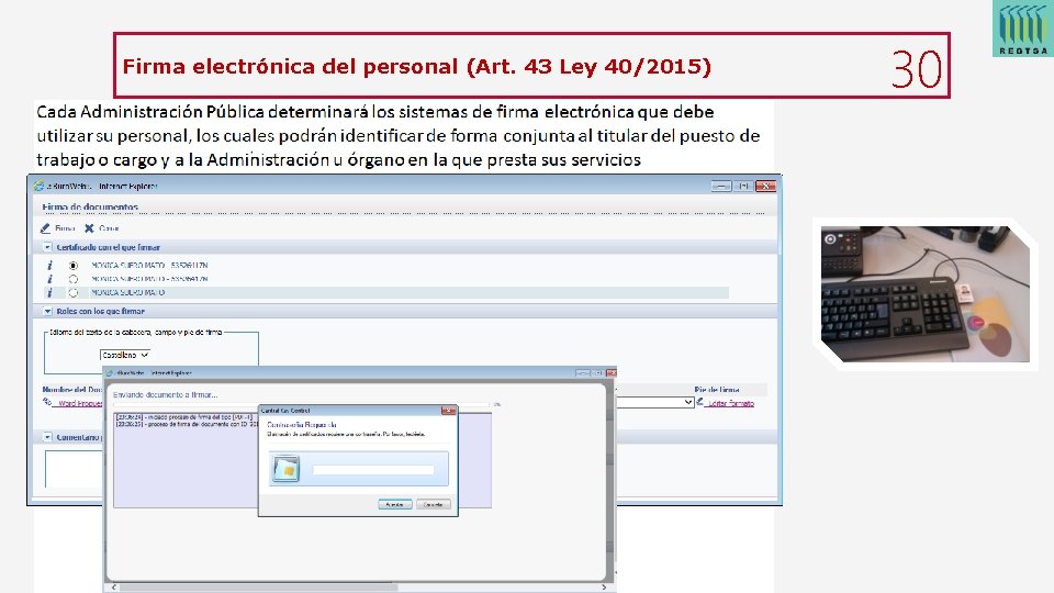 Firma electrónica del personal (Art. 43 Ley 40/2015) 30 