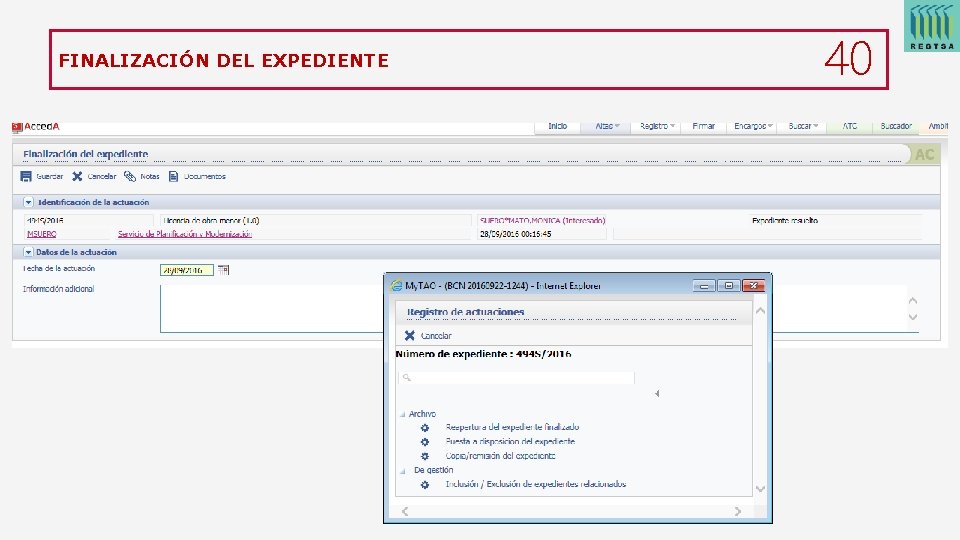 FINALIZACIÓN DEL EXPEDIENTE 40 