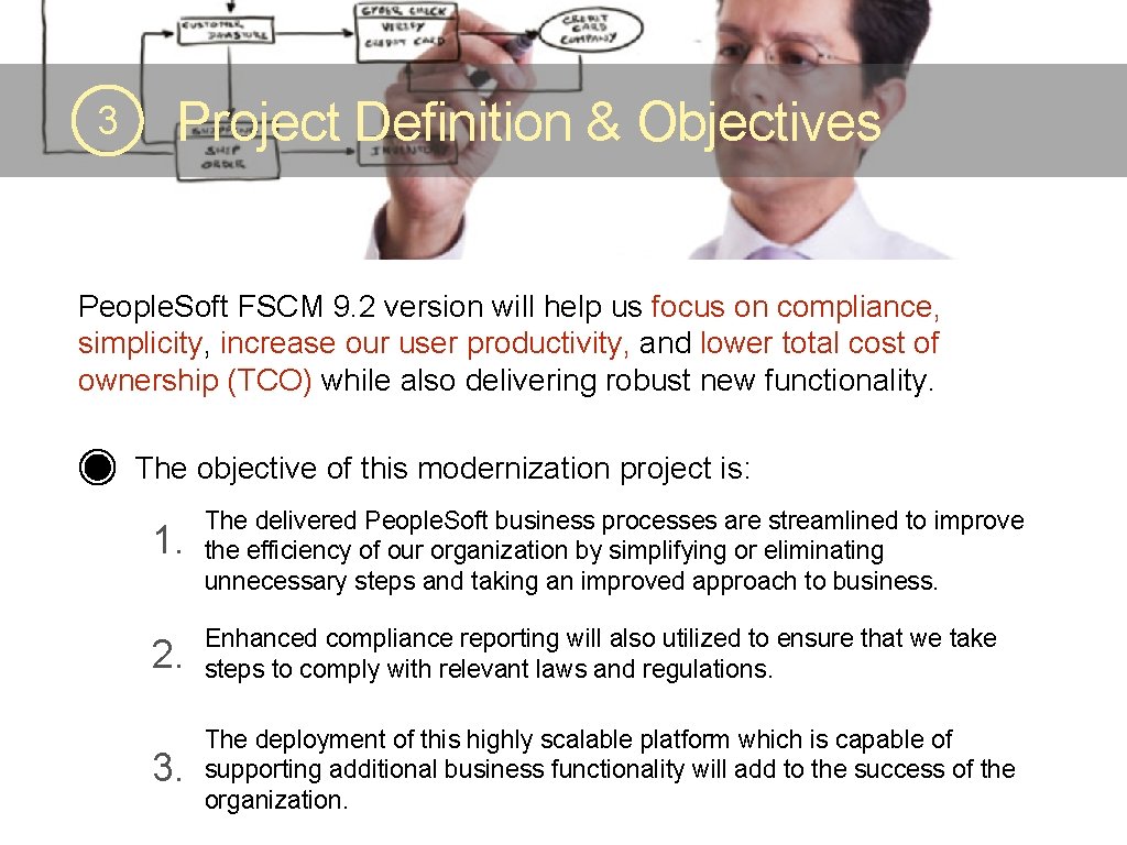 3 Project Definition & Objectives People. Soft FSCM 9. 2 version will help us