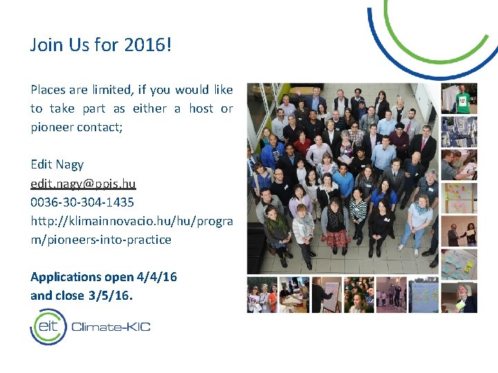 Join Us for 2016! Places are limited, if you would like to take part