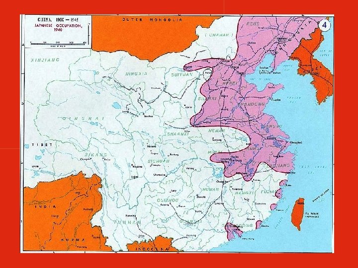 Second Sino-Japanese War • • • Date: 1937 -1945 Japan rapidly advances Chiang’s strategy: Second Sino-Japanese War • • • Date: 1937 -1945 Japan rapidly advances Chiang’s strategy: