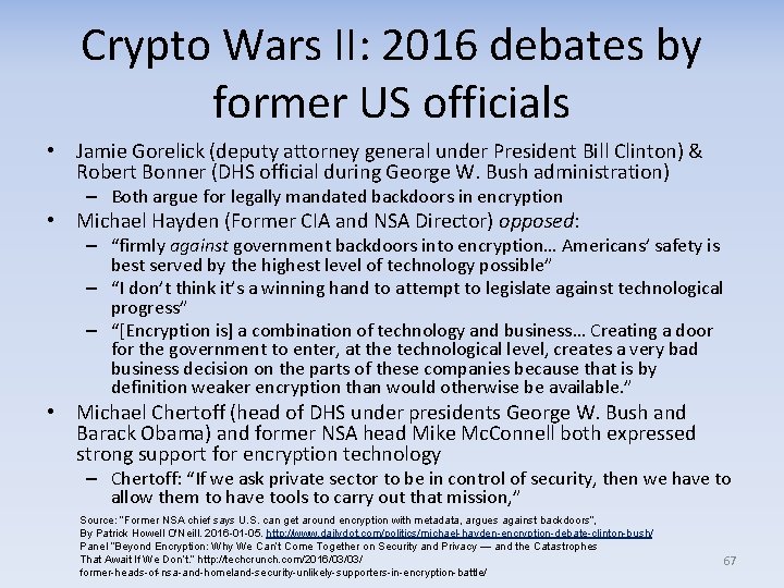 Crypto Wars II: 2016 debates by former US officials • Jamie Gorelick (deputy attorney