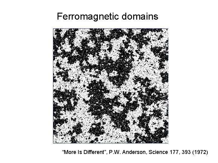 Ferromagnetic domains “More Is Different”, P. W. Anderson, Science 177, 393 (1972) 