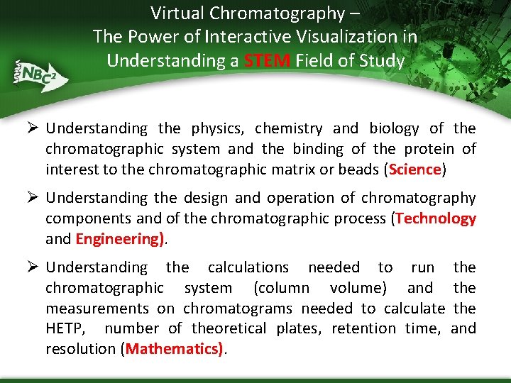 Virtual Chromatography – The Power of Interactive Visualization in Understanding a STEM Field of