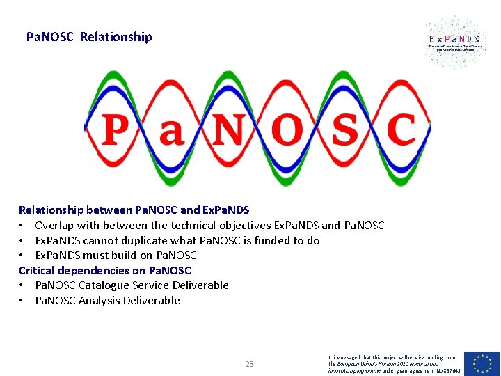 Pa. NOSC Relationship between Pa. NOSC and Ex. Pa. NDS • Overlap with between