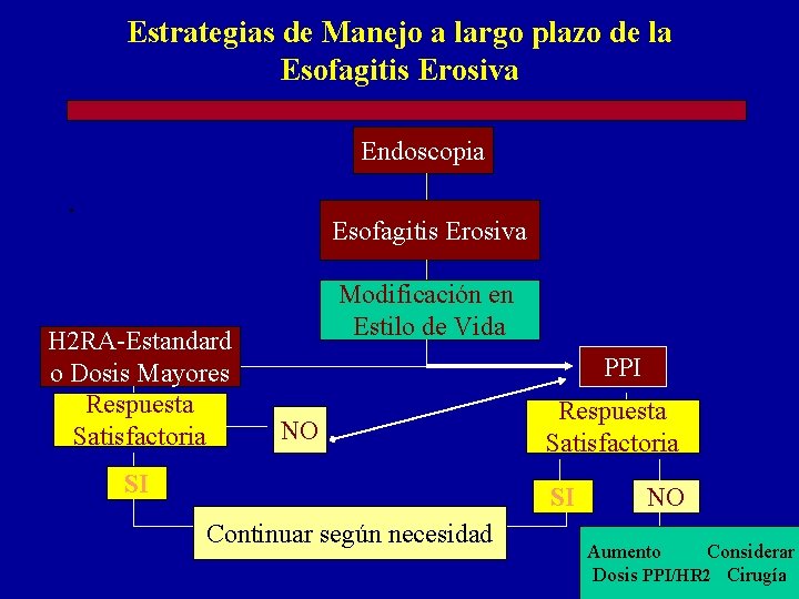 Estrategias de Manejo a largo plazo de la Esofagitis Erosiva Endoscopia . Esofagitis Erosiva