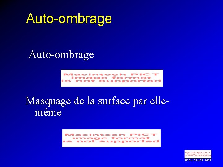 Auto-ombrage Masquage de la surface par ellemême i. MAGIS-GRAVIR / IMAG 