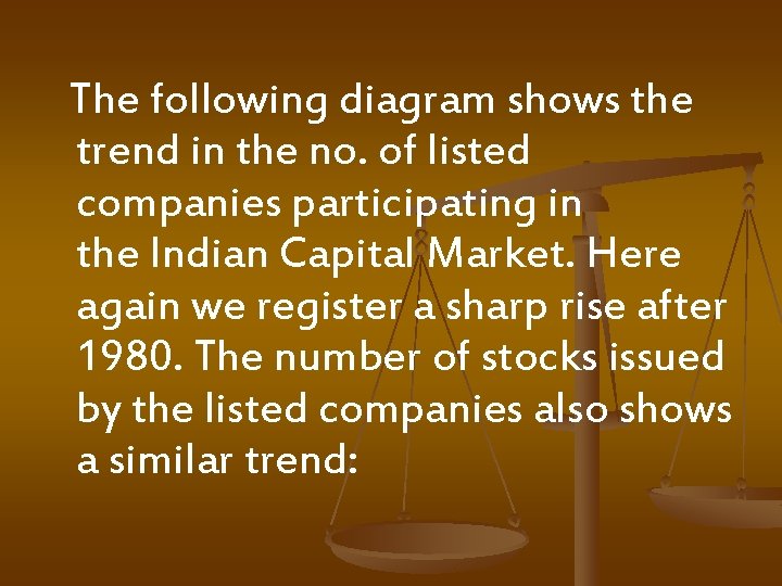 The following diagram shows the trend in the no. of listed companies participating in