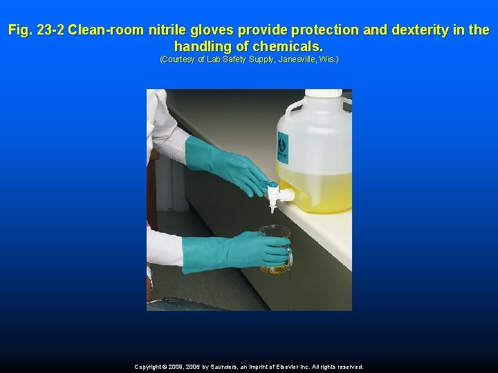 Fig. 23 -2 Clean-room nitrile gloves provide protection and dexterity in the handling of