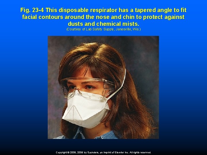 Fig. 23 -4 This disposable respirator has a tapered angle to fit facial contours