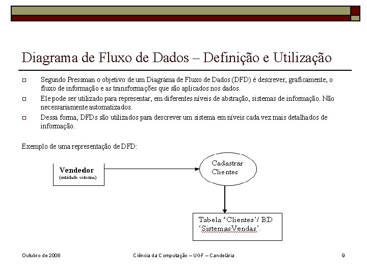 Diagrama de Fluxo de Dados – Definição e Utilização o Segundo Pressman o objetivo