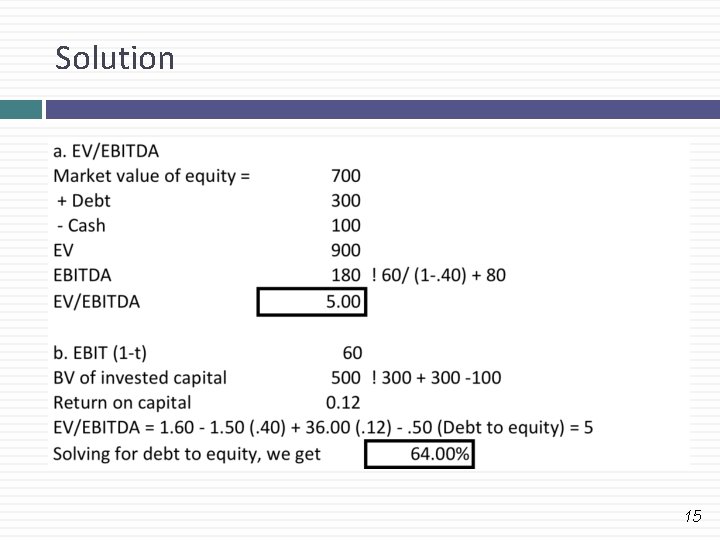 Solution 15 Solution 15