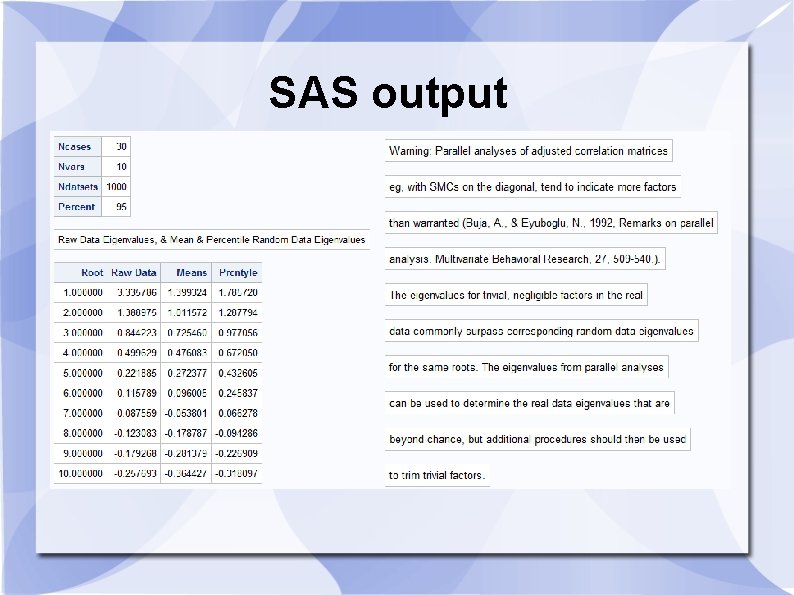 SAS output 