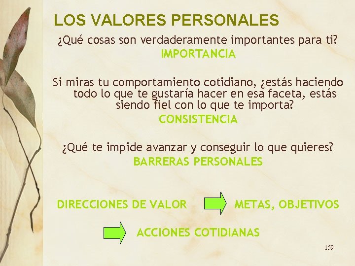 LOS VALORES PERSONALES ¿Qué cosas son verdaderamente importantes para ti? IMPORTANCIA Si miras tu LOS VALORES PERSONALES ¿Qué cosas son verdaderamente importantes para ti? IMPORTANCIA Si miras tu