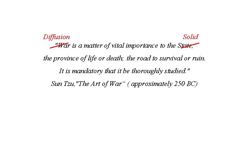Diffusion Solid "War is a matter of vital importance to the State; the province